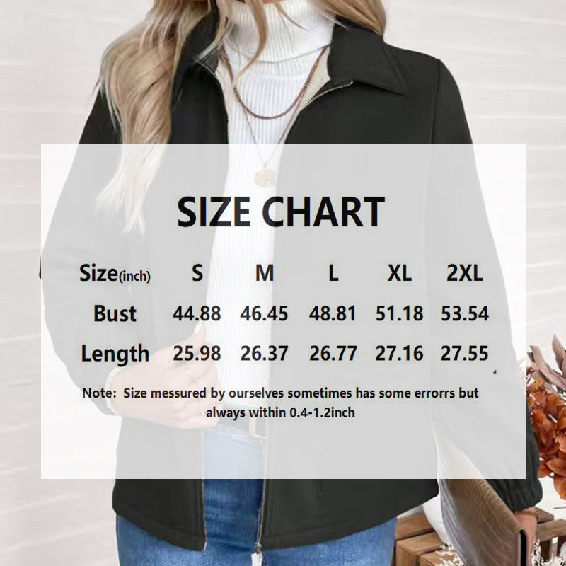 Fleece Lapel Zip Jacket with Pockets
