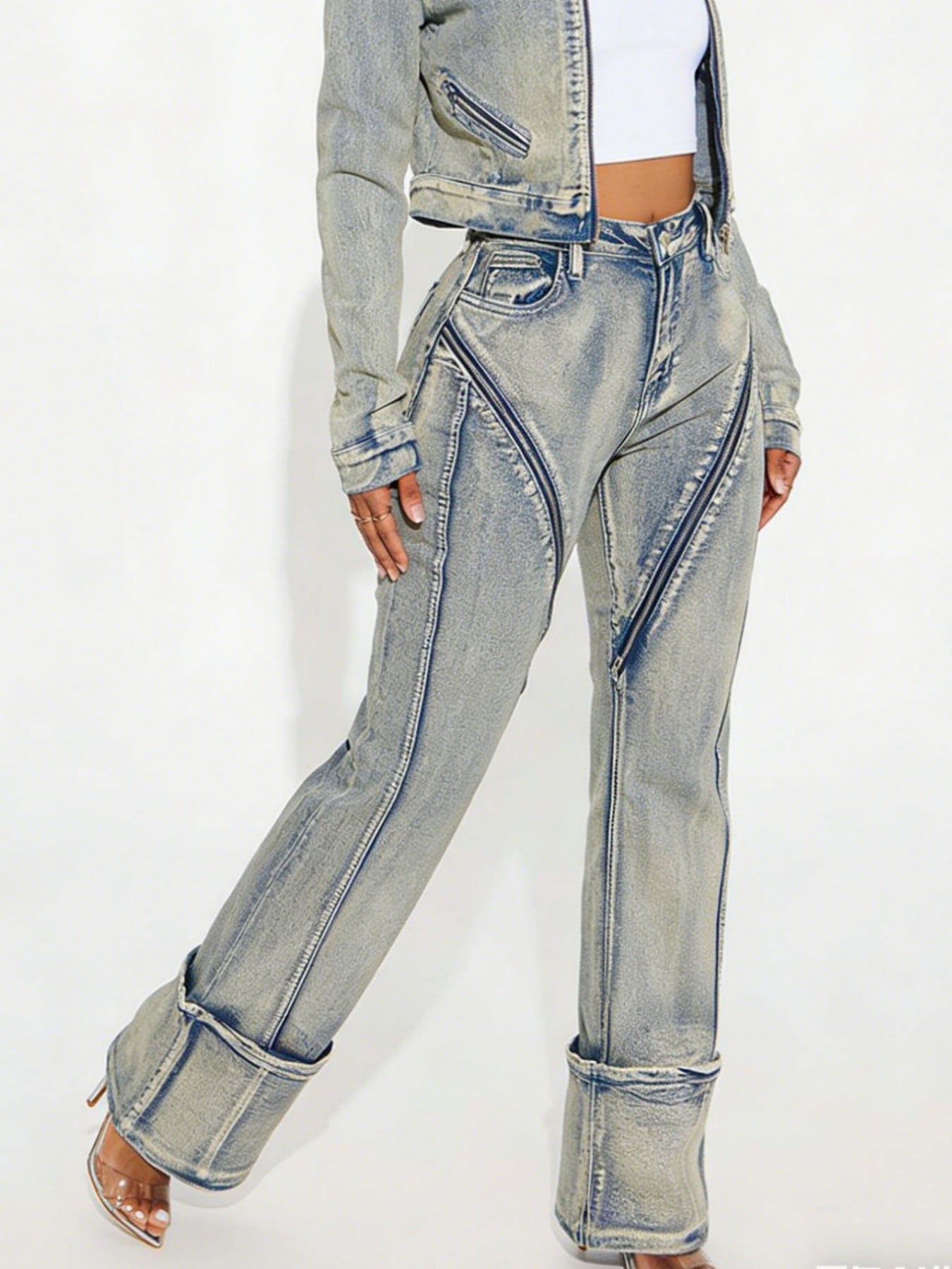 High Stretch Washed Denim Jacket