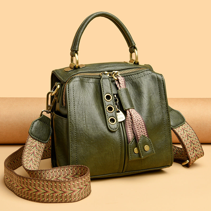 Women's Crossbody Messenger Bag - Multi-Compartment