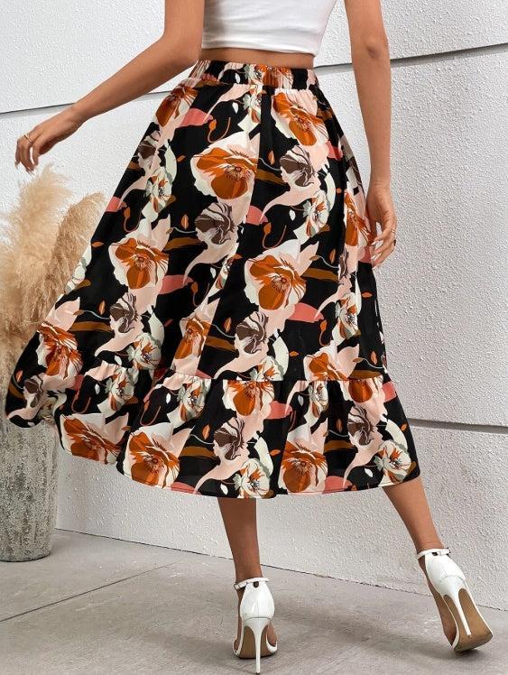 Ladies' Printed A-Line Casual Skirt | Stylish and Versatile Fashion Essential