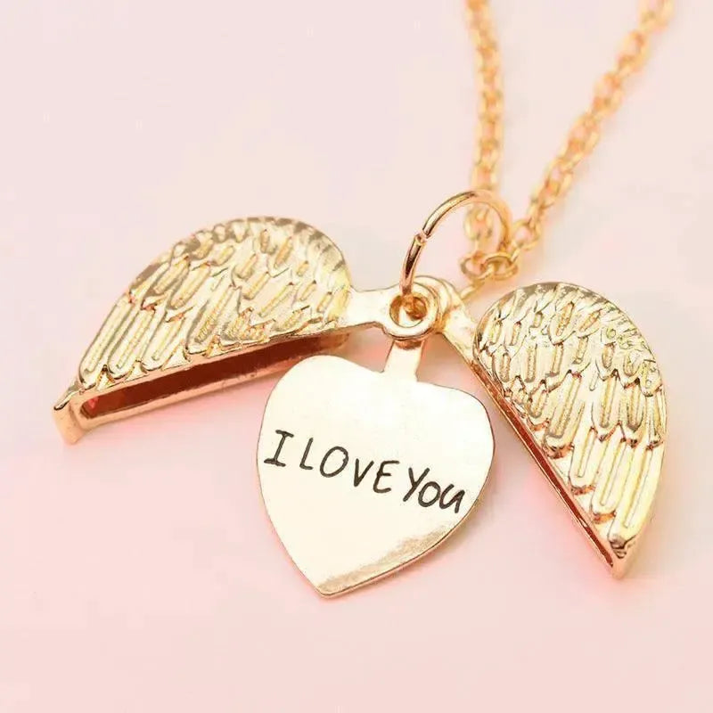 Ornament European And American Women's Fashion Necklace Open Box Letters-Gold-6