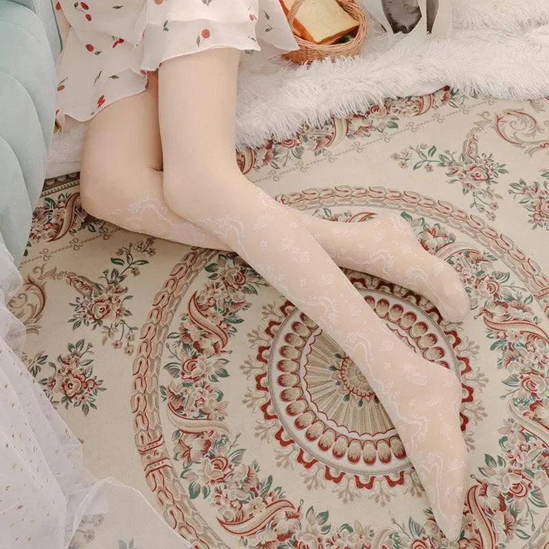Luxurious Black Silk Stockings for Women-Skin Color-10