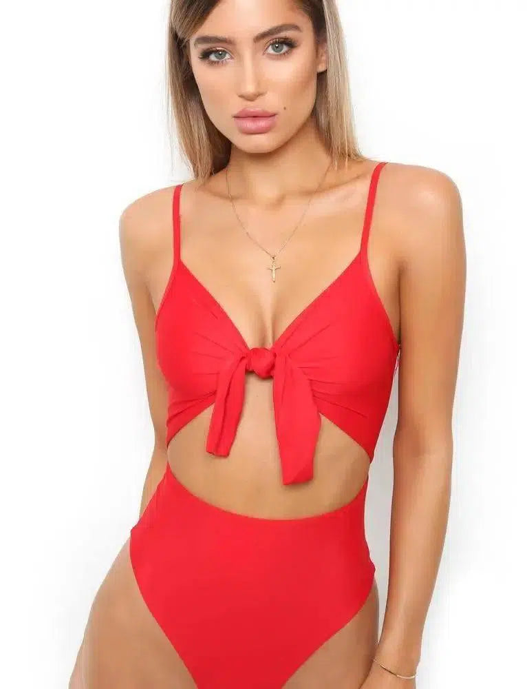 fahsion swimwear women swimsuit bikini jumpsuit-8087red-4