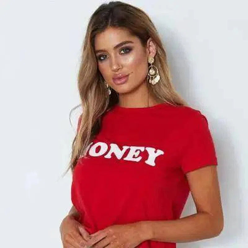 Womens Casual T-Shirt and Mini Skirt Set-gules-3