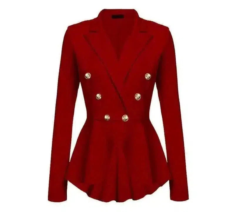 Fitted White Blazer for Women - Stylish & Tailored-Red-8
