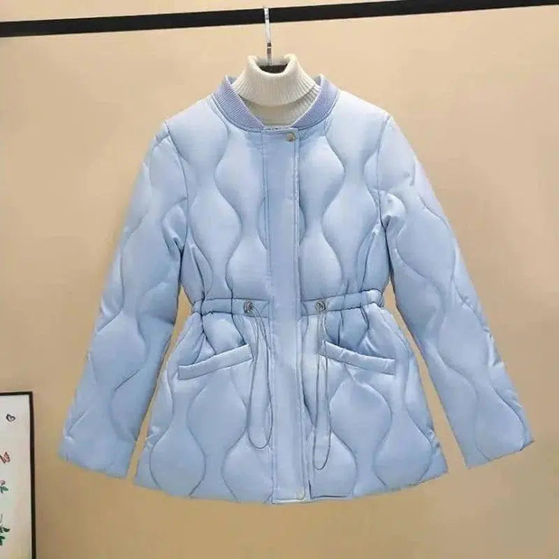 Loose Waist Thickened Padded Winter Clothes-Blue-4