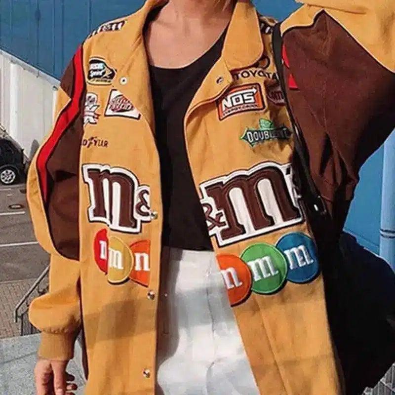 Vintage Logo Patchwork Denim Jacket-Yellow-2