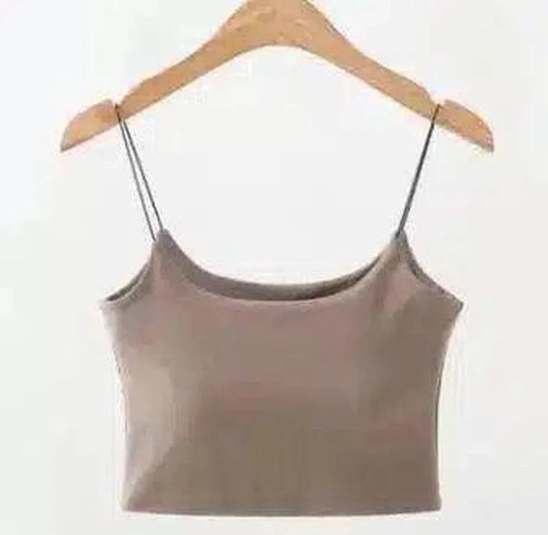 Sleeveless Crop Top & Pleated Mini Skirt Set-Khaki-6