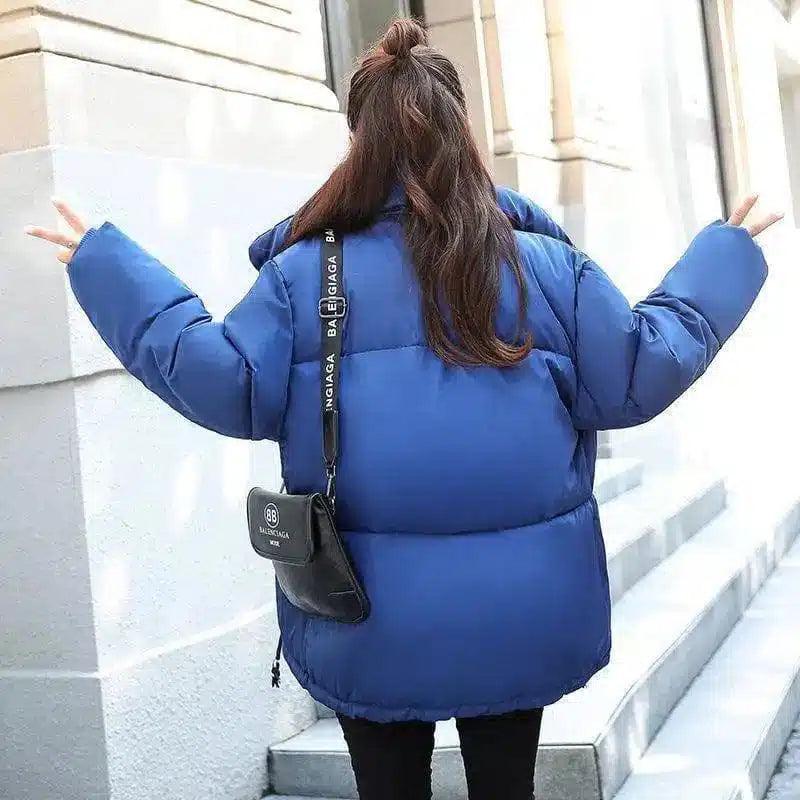 Thick warm cotton coat-Blue-3