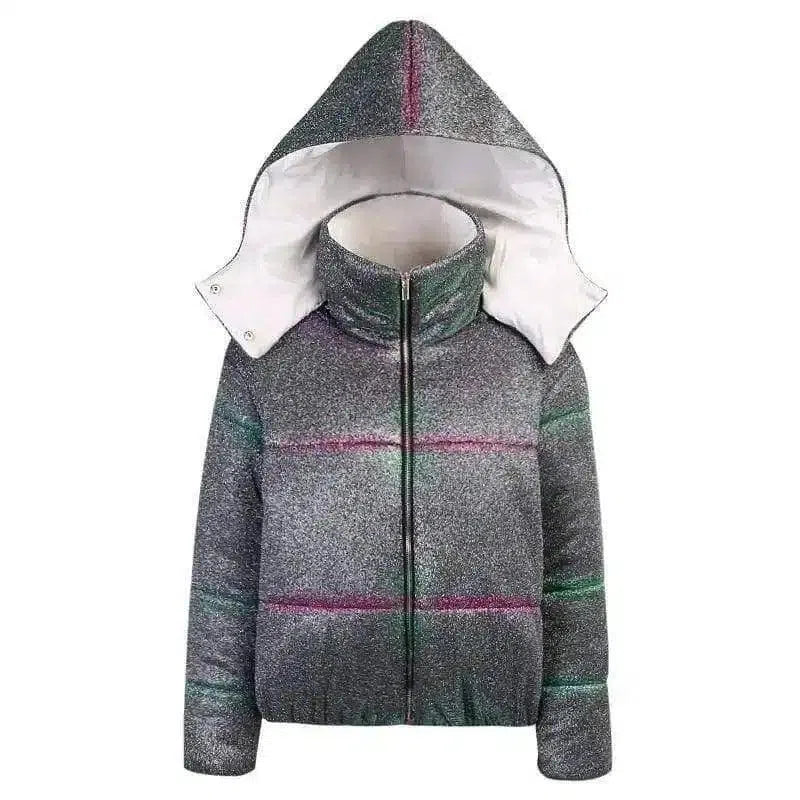 Women's Insulated Winter Jacket with Hood-Black-2