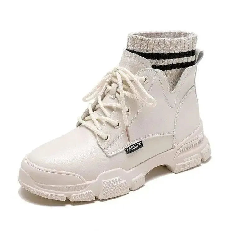 Martin boots women tide single boots short boots women-White-1