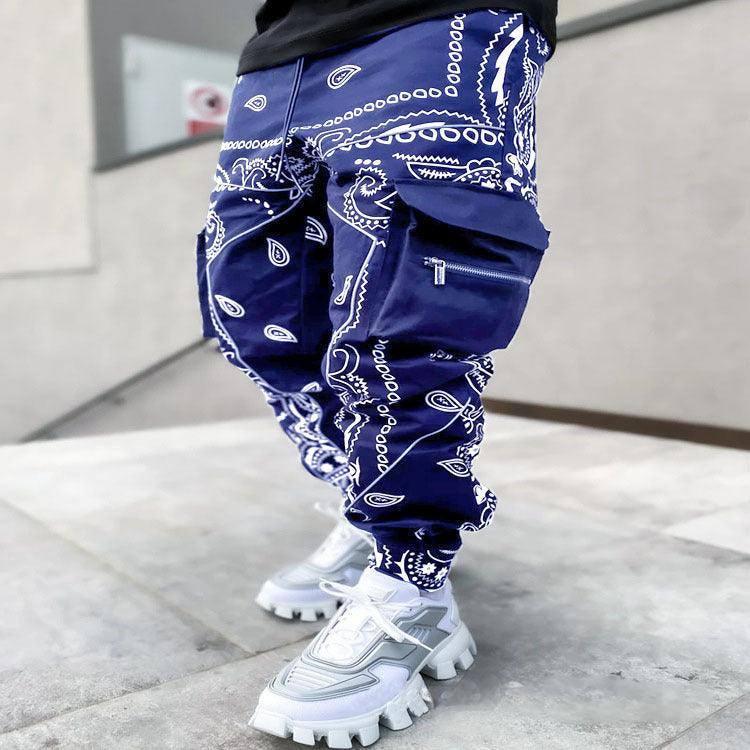 Stylish Black Bandana Pants for Men-Navy-6