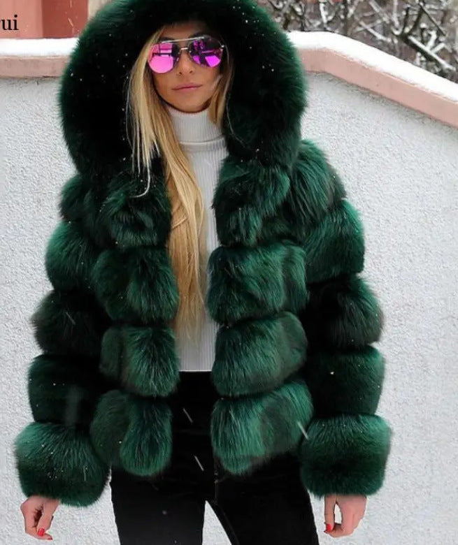 Chic Minimalist Patchwork Fur Jacket