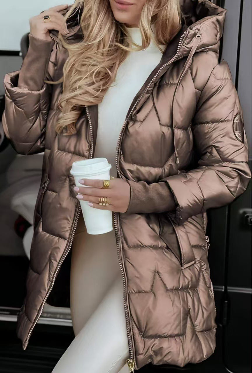Chic Hooded Down Cardigan Coat