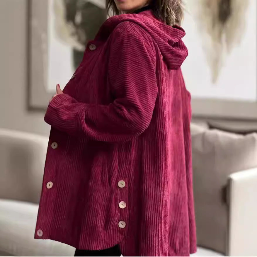 Cozy Corduroy Hooded Jacket
