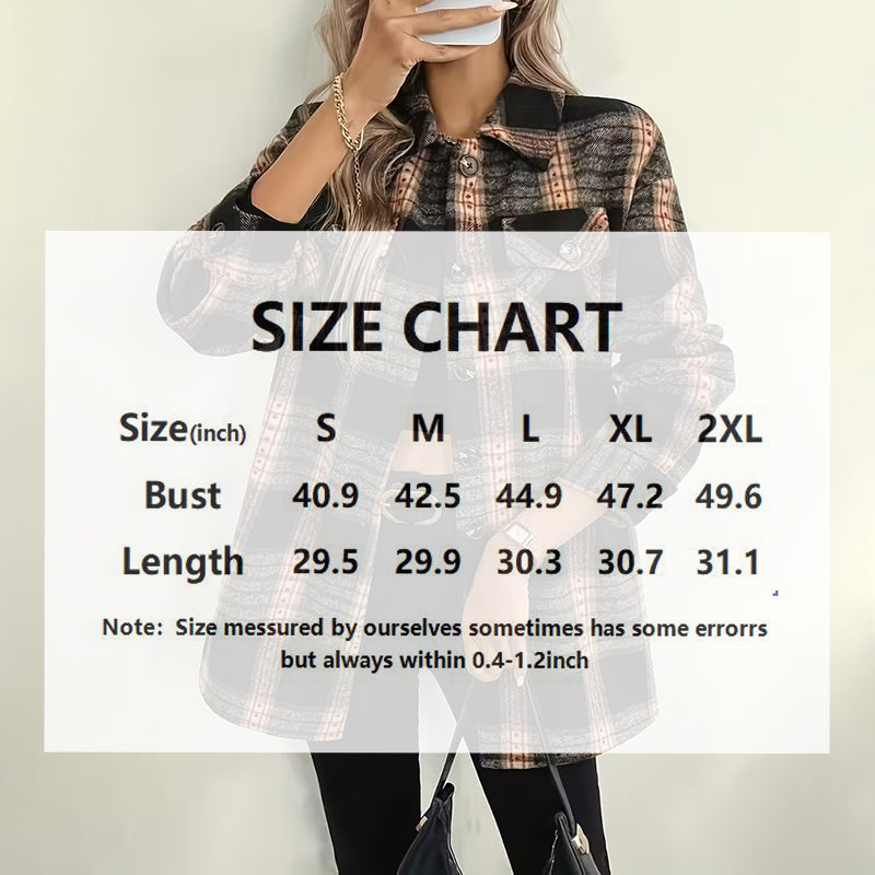 Plaid Fleece-Lined Jacket for Women