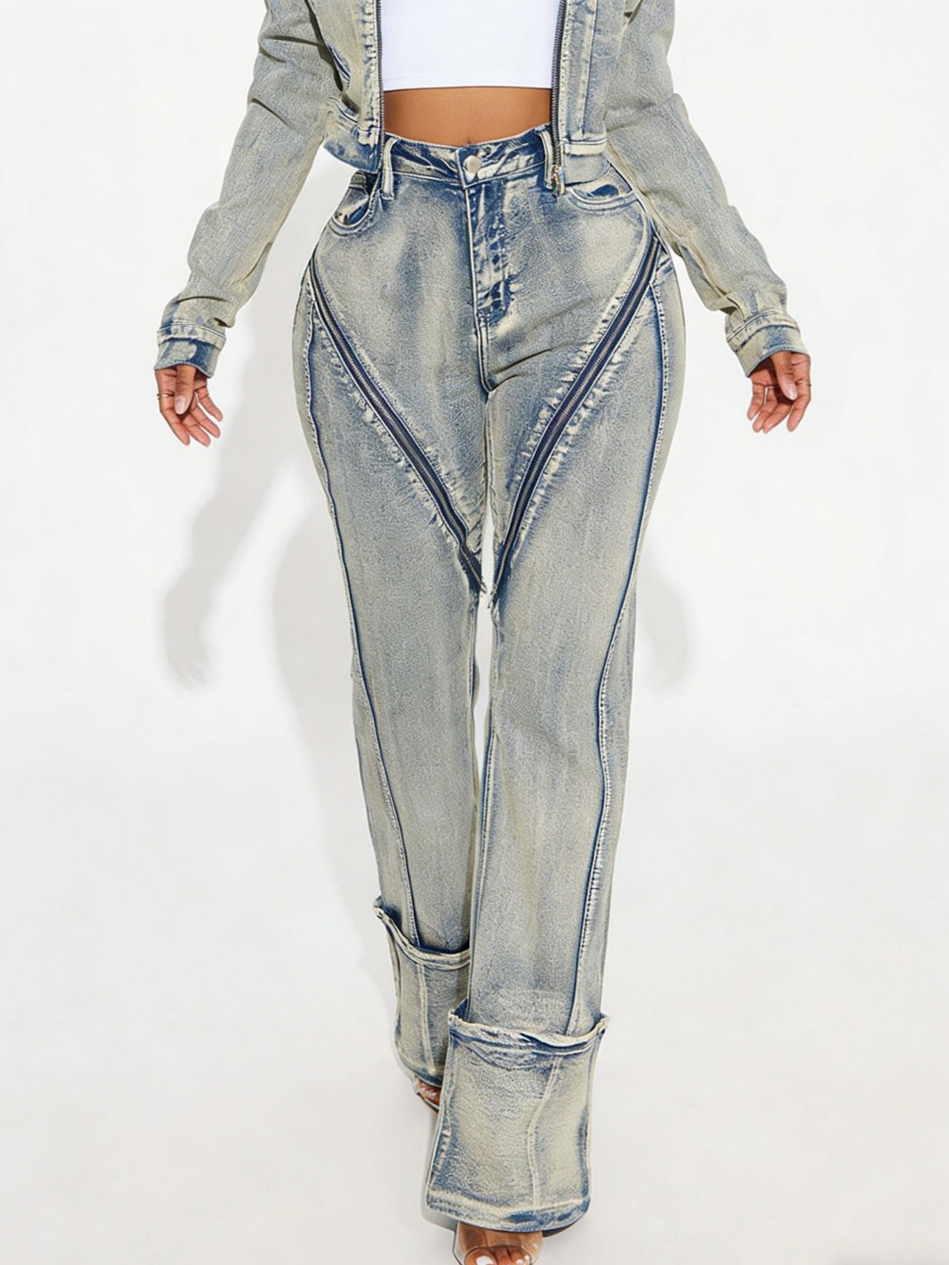 High Stretch Washed Denim Jacket