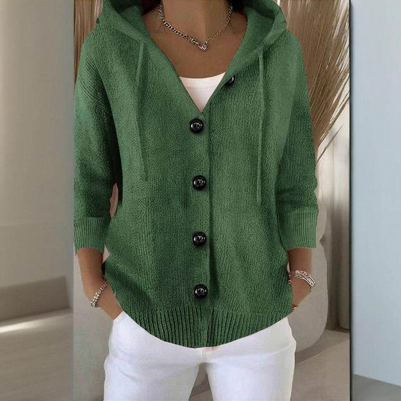 Button Down Hoodie Cardigan