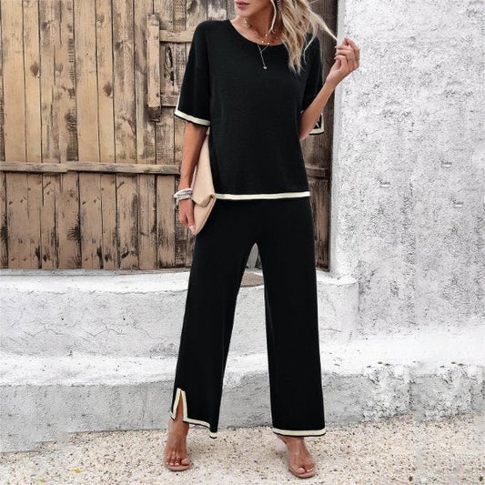 Striped Knit 2-Piece Set for Women