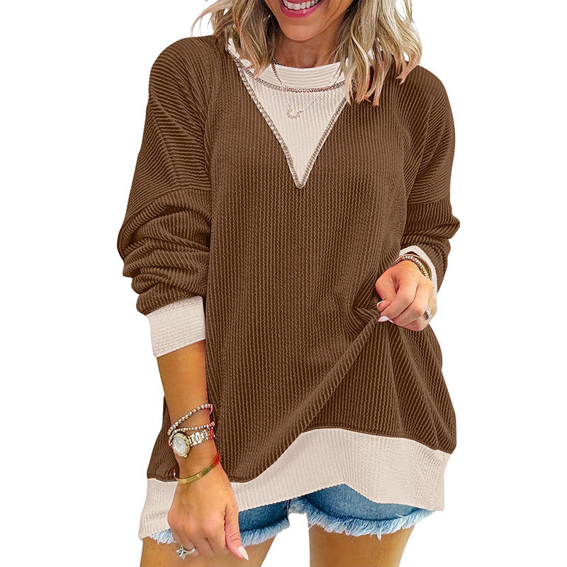 Color Block Crewneck Sweatshirt