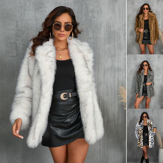 Chic Fluffy Faux Fur Winter Coat