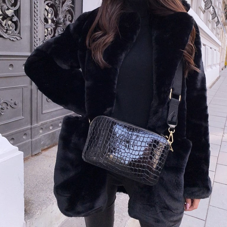 Chic Faux Fur Lapel Coat for Women