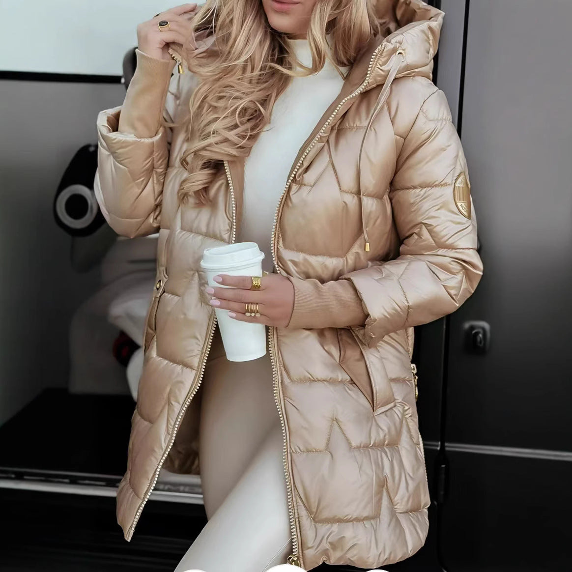 Chic Hooded Down Cardigan Coat