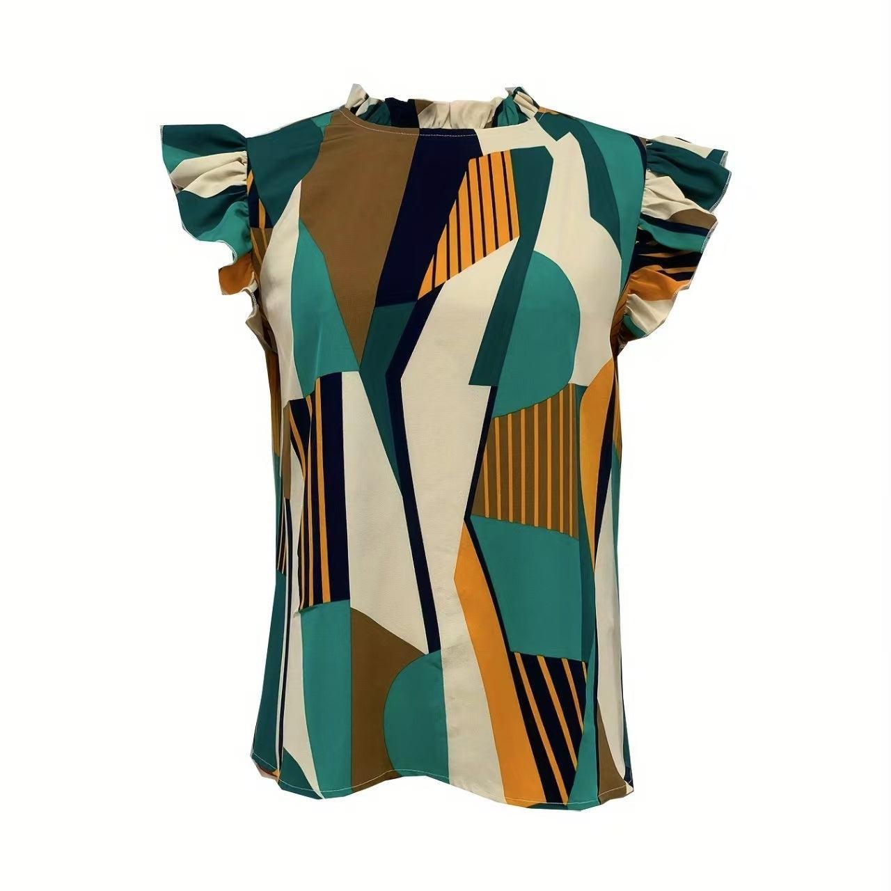 Ladies' Ruffled Edge Imitation Collar Shirt | Casual Top with Elegant Details