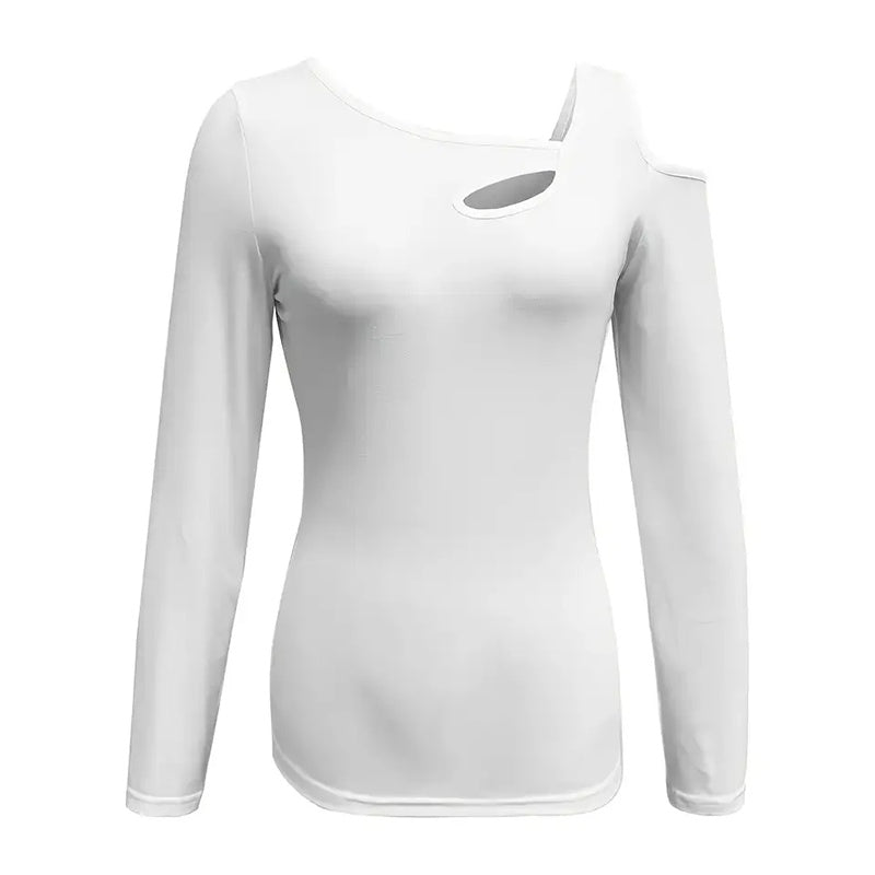 Cut-Out Off Shoulder Long Sleeve Top