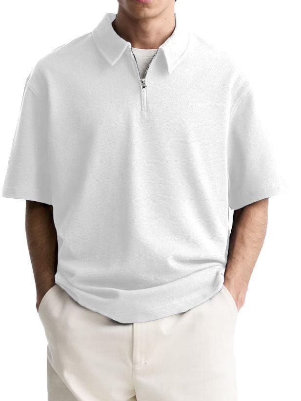 Men's Zipper Polo Shirt – Breathable & Stylish