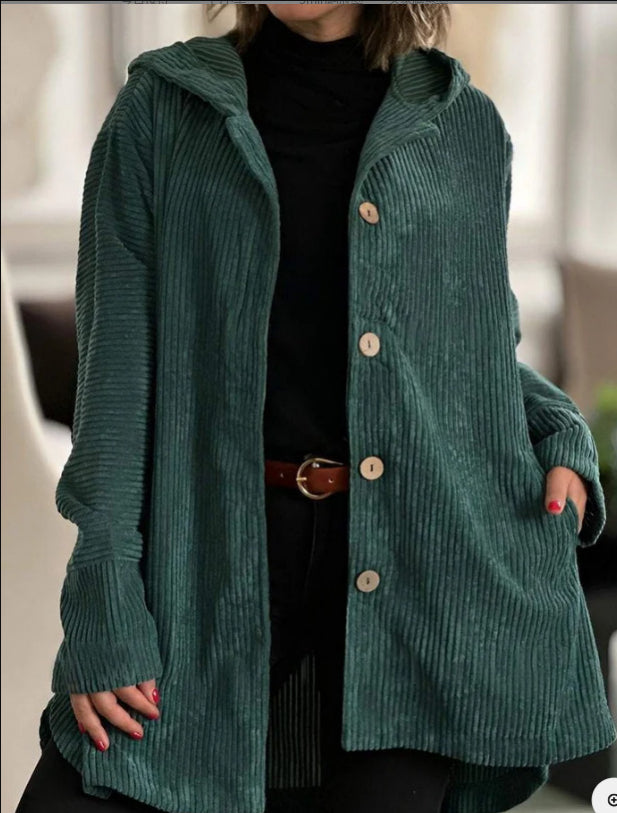 Cozy Corduroy Hooded Jacket
