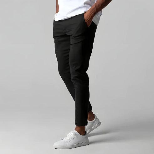 Men's Slim Fit Gray Business Suit Pants | Straight-Leg Dress Pants