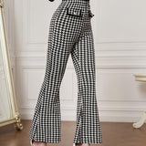 Houndstooth Flare Pants
