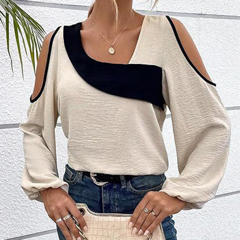 Cold Shoulder Colorblock Tee
