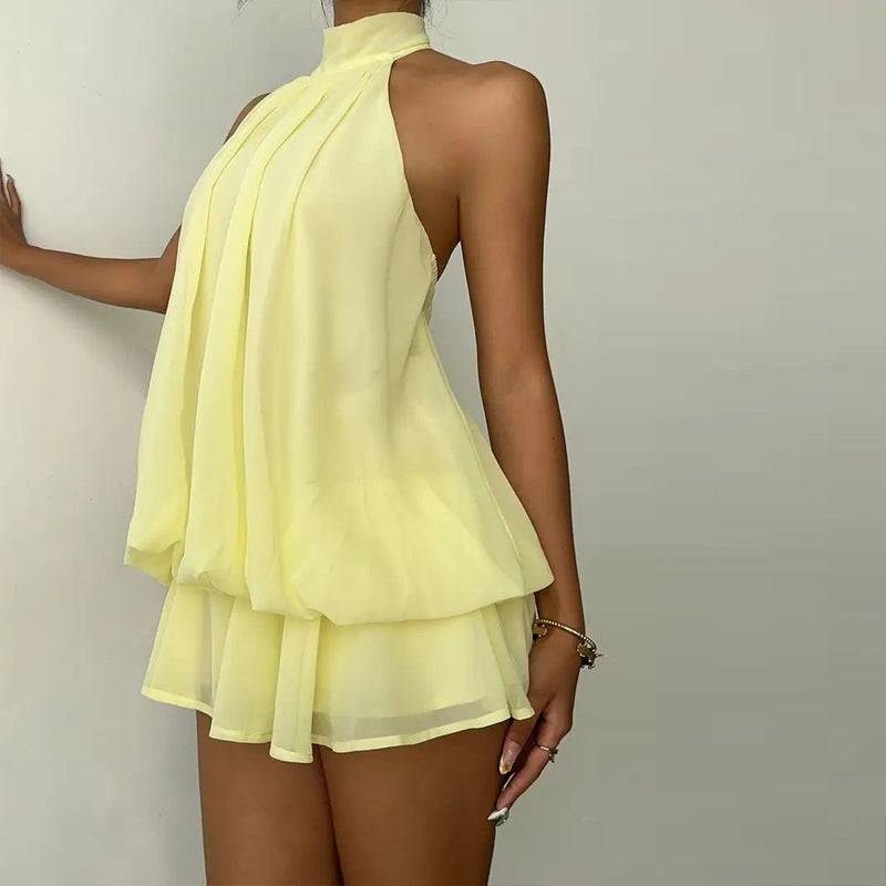 Elegant Halter Mini Dress