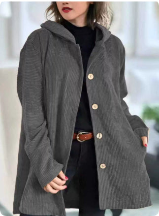 Cozy Corduroy Hooded Jacket