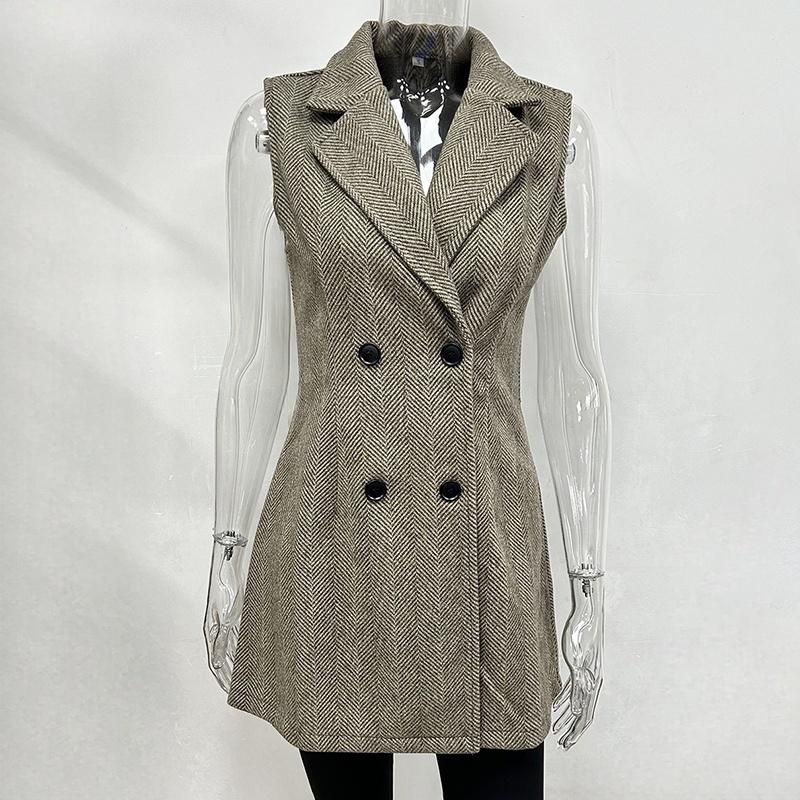 Sleeveless Blazer Vest Cardigan
