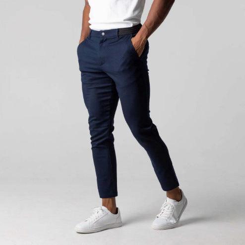 Men's Slim Fit Gray Business Suit Pants | Straight-Leg Dress Pants