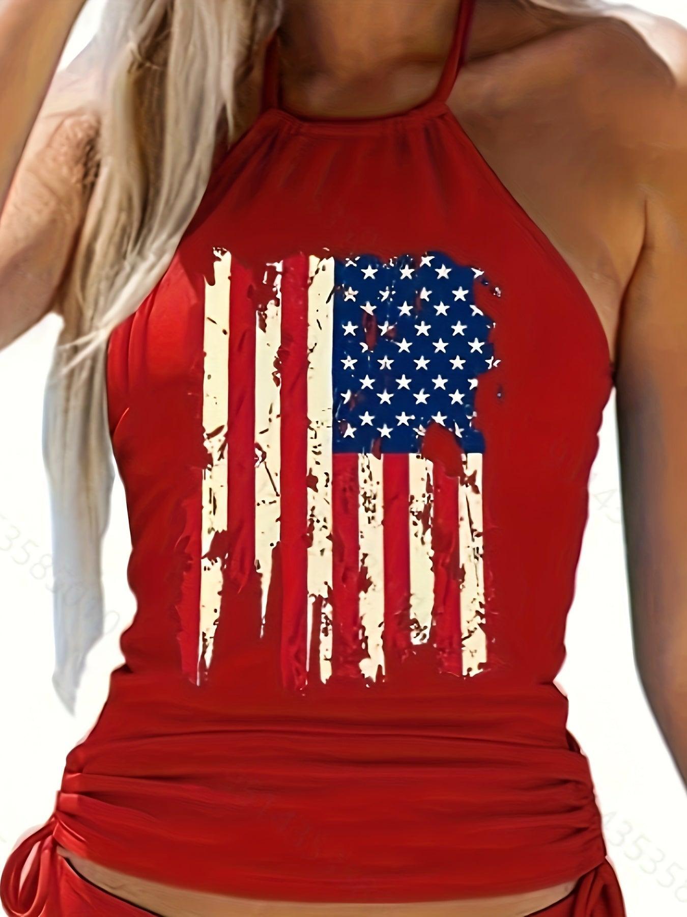 Women's Two-Piece Red Swimsuit – Casual, Bold, and Vibrant for Summer