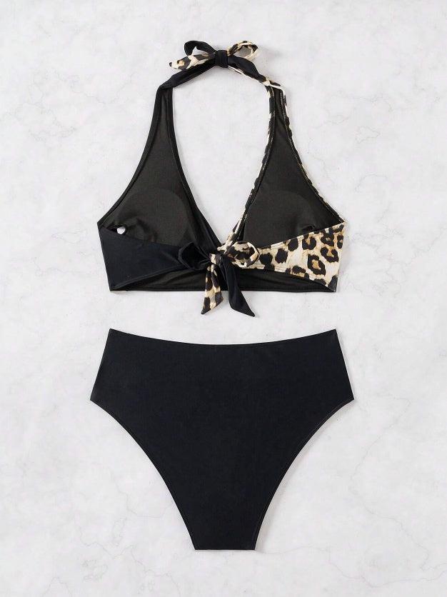 Women's Two-Piece Casual Swimsuit with Decorative Details – Stylish & Unique