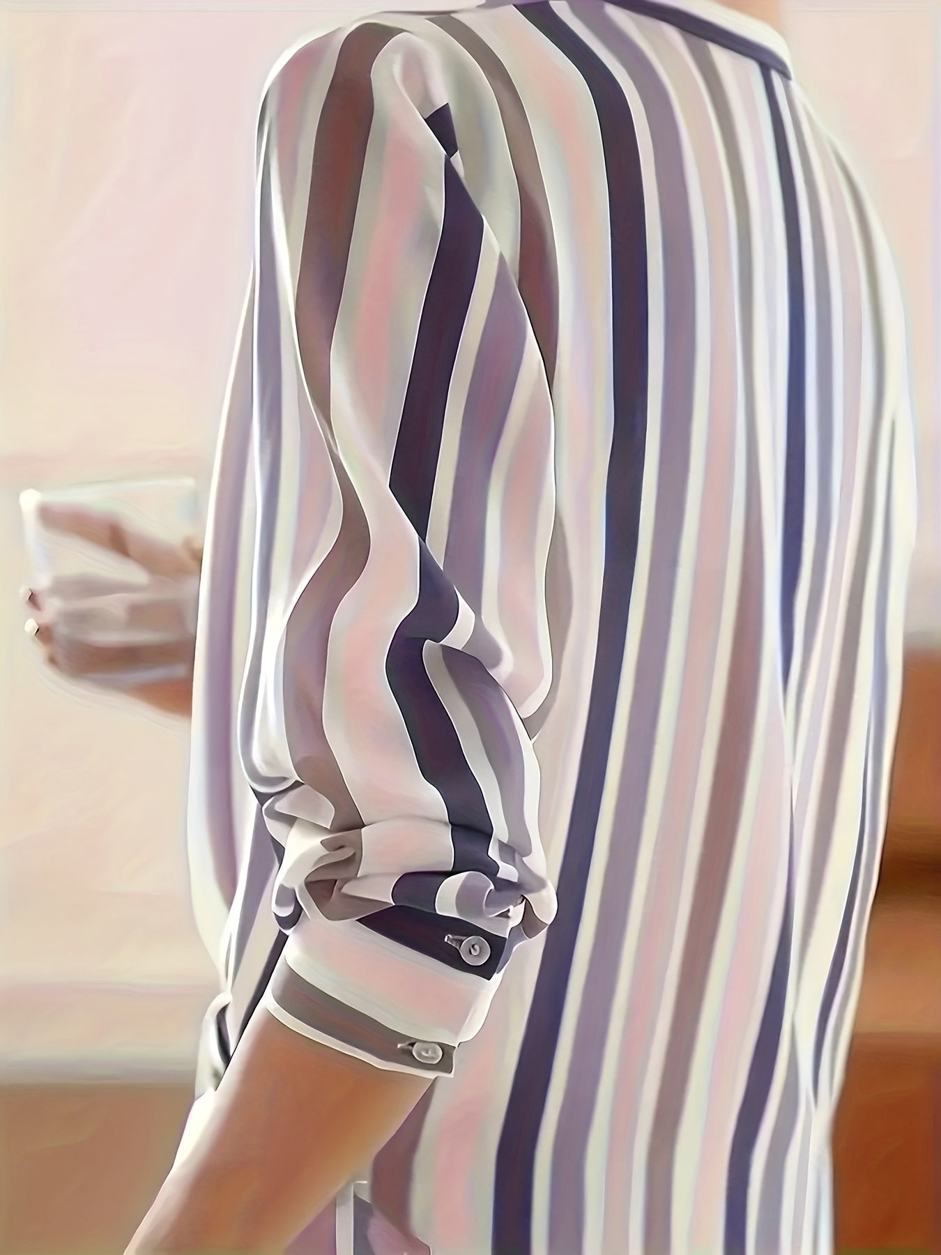 Striped Button Down Blouse