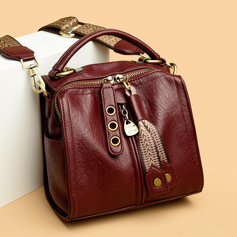 Women's Crossbody Messenger Bag - Multi-Compartment