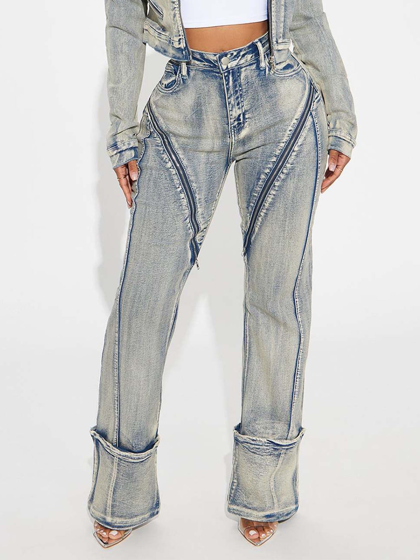 High Stretch Washed Denim Jacket
