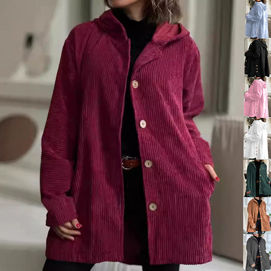 Cozy Corduroy Hooded Jacket
