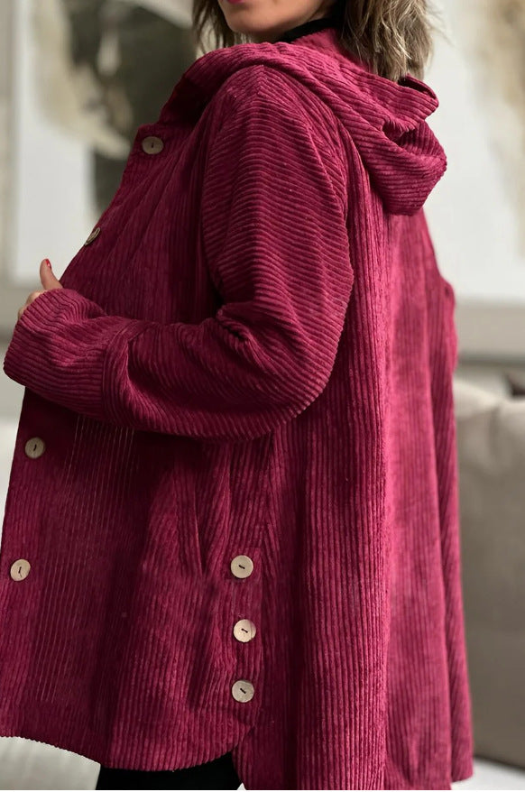 Cozy Corduroy Hooded Jacket