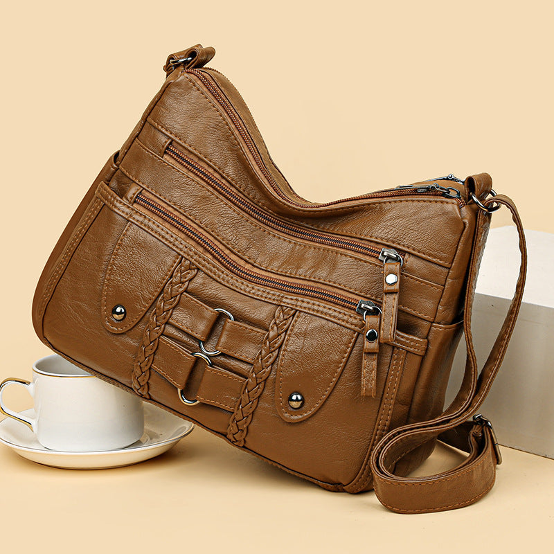 Knitted Messenger Bag for Women – Spacious, Minimal & Korean-Inspired