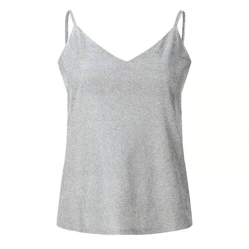 Plus Size Sequin V-Neck Tank