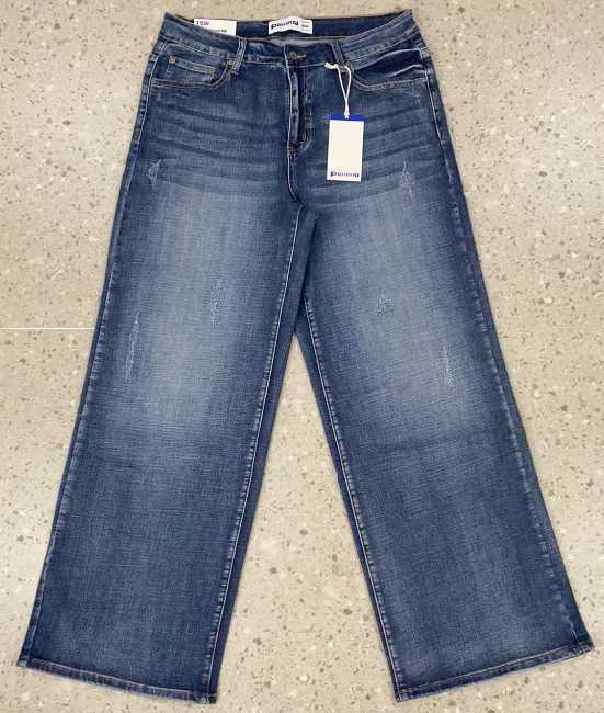 Dark Blue Flare Pants for Curves
