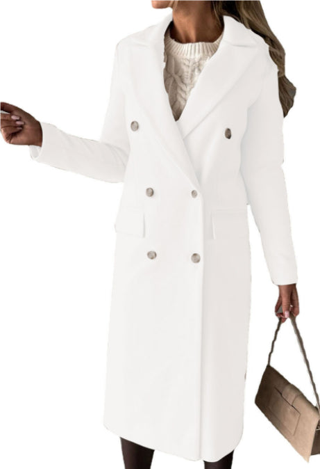 Chic Double-Breasted Wool Coat