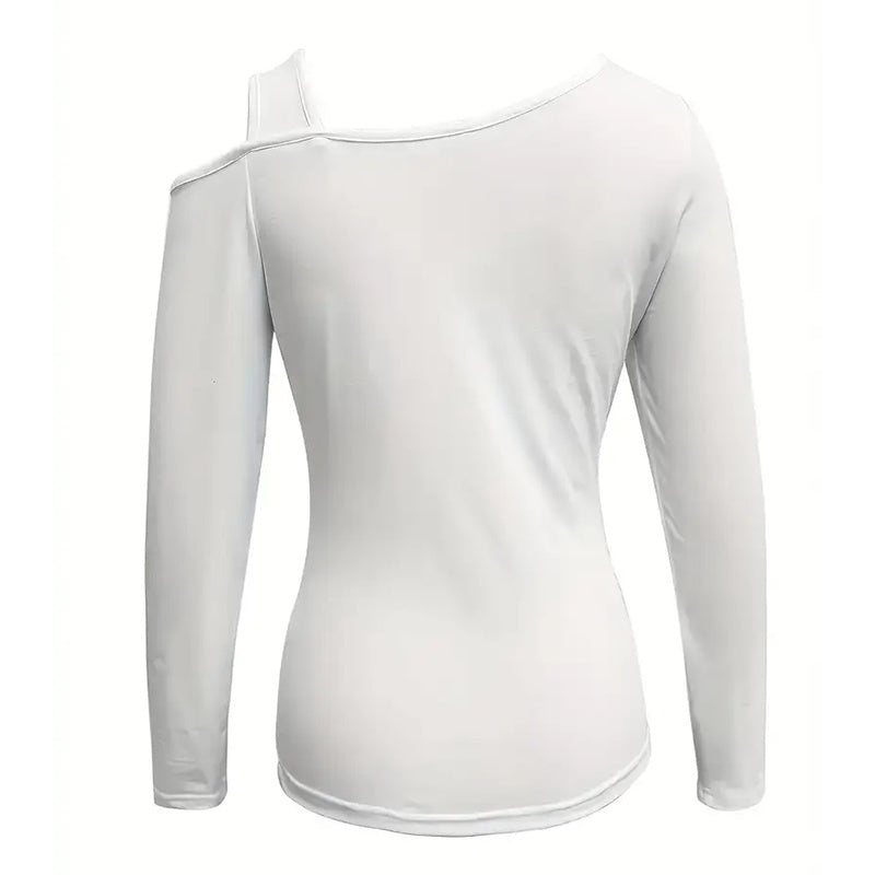 Cut-Out Off Shoulder Long Sleeve Top